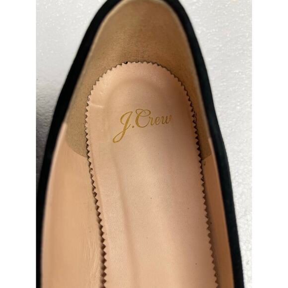 J Crew women’s Pointed toe black suede flats with crystal buckle size 8.5 - Picture 3 of 10